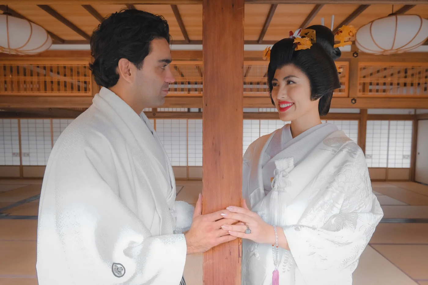 Juri and Eamon, the founders of Married in Japan, on their wedding day